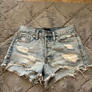 Aeropostale Blue Distressed Jean Shorts